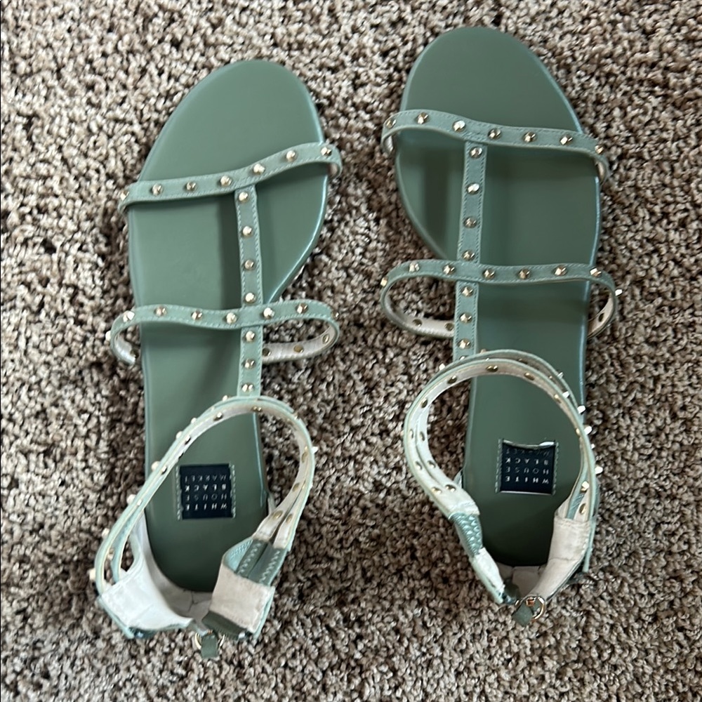 White House Black Market Studded Sage Sandals